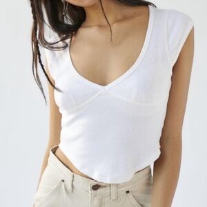 Urban Outfitters Cream Fitted Blouse
